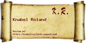 Knabel Roland névjegykártya